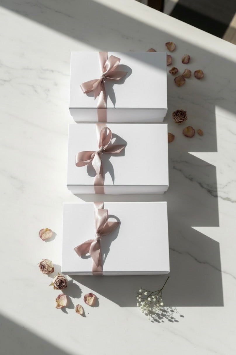 Cool-toned gift boxes